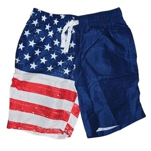 Patriotic, Swim Trunks with Compression Liner, For Boys